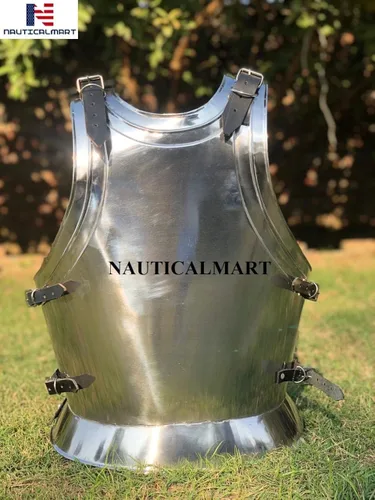Vista 5 de Peto medieval guerrero pechuga acero personalizado acabado plata