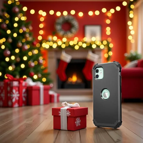 Vista 2 de IDweel Funda para iPhone 11 con Protector de Pantalla de Vidrio Templado, Híbrida 3 en 1 Resistente a Golpes Delgada de Protección Resistente
