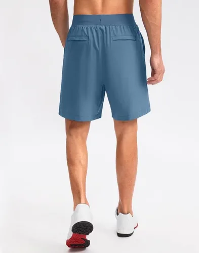 Vista 3 de Pudolla Men's Runing Athletic Shorts 7 Inch Lightweight Workout Shorts for Men Summer Gym Casual with Zipper Pocket