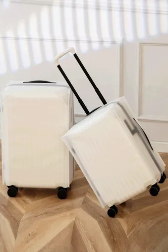 Vista 5 de 20 22 24 28 pulgadas equipaje cubierta protector bolsa EVA plástico transparente maleta cubierta protectores viaje equipaje manga protector