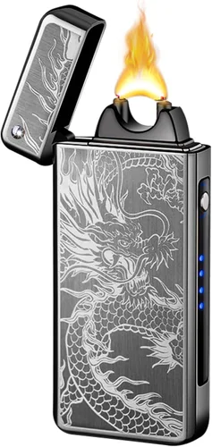 Vista 9 de SKRFIRE Encendedor eléctrico resistente al viento recargable – Diseño de arco de plasma, carga USB, linterna multimodo e indicador de batería