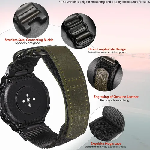 Vista 75 de Correa de reloj compatible con Amazfit T-Rex/T-Rex 2/T-Rex Pro/T-Rex Ultra/T-Rex Ultra 2, nuevo diseño de conector mejorado