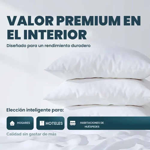 Vista 5 de Funda de almohada White Classic con cremallera, tamaño estándar de 50 x 70 cm, 2 unidades, Algodón, Blanco, Estándar