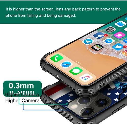 Vista 3 de DJSOK Funda personalizada con nombre de la bandera de Estados Unidos para Apple iPhone 14 Pro Max PLUS/13 12 11 Mini/Xs X Xr/7 8 Plus SE2 2020