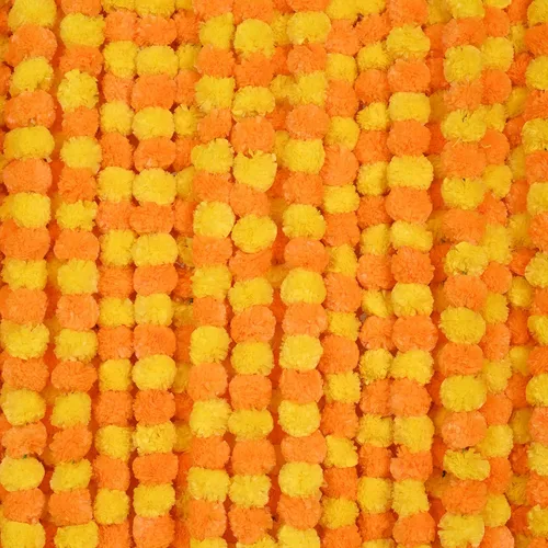 Vista 15 de DIYANA IMPEX Guirnalda de caléndula para decoración, 5 piezas de 5 pies de largo, flores de caléndula artificiales, decoración india para Pooja