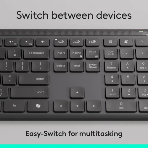 Vista 8 de Logitech Signature Slim MK955 Combo para Negocios Edición Copilot, Copilot de Microsoft, Copilot en Windows, Teclado y Mouse Inalámbricos