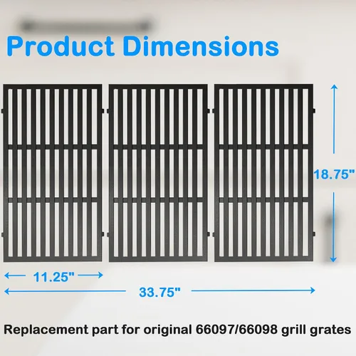 Vista 4 de DELSbbq 66097 66089 - Rejillas para Weber Genesis II 400 y LX 400 Series for Genesis II E/S-410, E/S-415, E/S-435, LX E/S-440, Cast Iron Grill