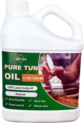 Vista 8 de 1 galón de 100% aceite de tung puro para acabado de madera - Seguro para alimentos para encimeras, muebles y pisos - Acabado de aceite de tung 100%