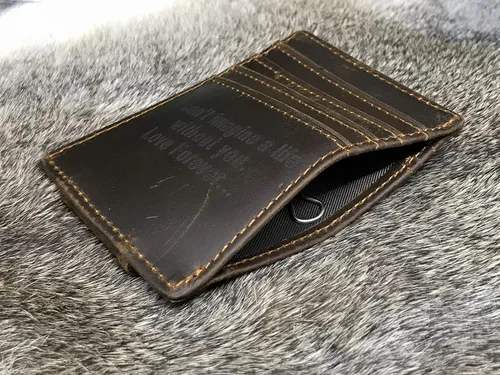 Vista 6 de Front Pocket Magnetic Money Clip, Personalized Magnetic Wallet, Slim Magnet Wallet, Card Holder For Men, Father Gift, Custom Wallet