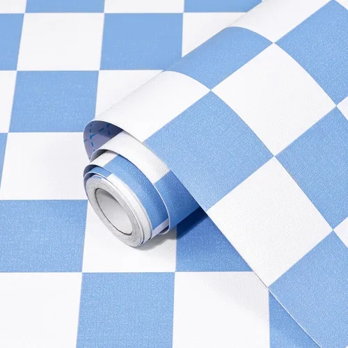 Vista 15 de Papel Adhesivo en Contacto Blanco y Negro en Mosaico a Cuadros, Papel Pintado Desmontable y Autoadhesivo en Lattice, Vinilo Impermeable en Rollo