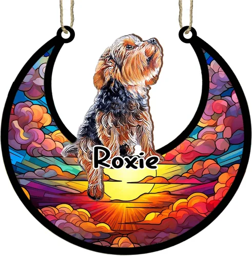 Vista 19 de LOVELYPOD Adorno de Navidad personalizado para perro pastor australiano, atrapasoles conmemorativo, adorno de Navidad de pastor australiano