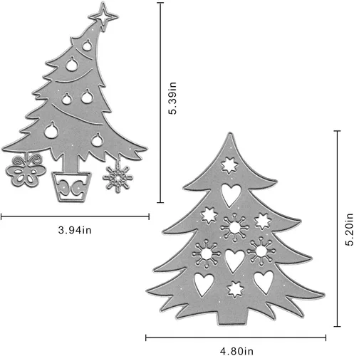 Vista 2 de 2 troqueles de corte de metal para árbol de Navidad, diseño de mariposa y estrella, plantillas en relieve para hacer tarjetas, álbumes de recortes