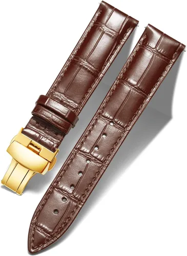 Vista 8 de BINLUN Leather Watch Strap, Quick Release Genuine Leather Replacement Watch Band with Butterfly Deployment Buckle for Men and Women, 12mm-24mm