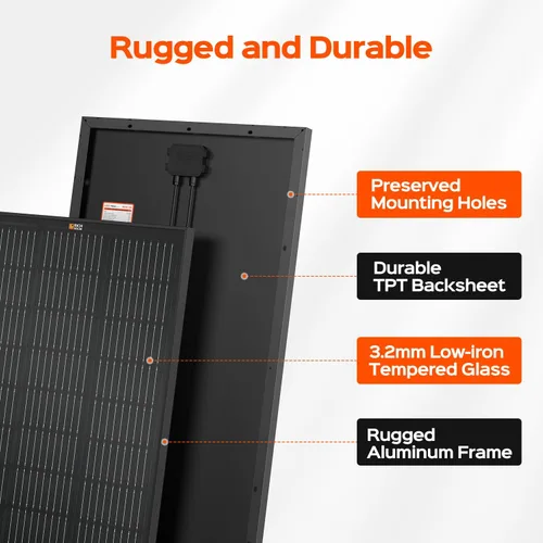 Vista 5 de RICH SOLAR Panel solar monocristalino premium de 100 W, 12 V, todo negro