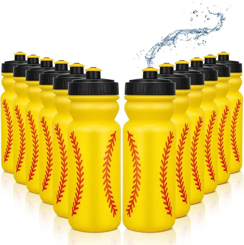 Vista 13 de Nitial Paquete de 12 botellas de agua reutilizables de 20 onzas a granel, botellas de agua reutilizables para apretar, botellas deportivas de Naranja