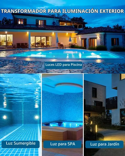 Vista 7 de DEWENWILS Transformador de Luz de Piscina de Bajo Voltaje de 100W, 120V AC a 12V/13V/14V AC, Transformador de Seguridad Multi-tap para Iluminación