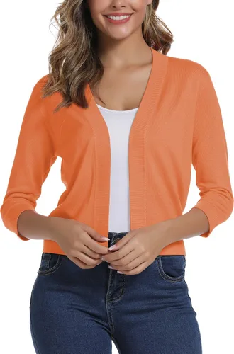 Vista 2 de Urban CoCo Cárdigan corto de mangas34 para mujer suéter elegante