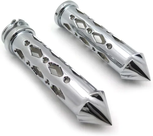 Vista 3 de TRHB121-22- Barras cromadas ahuecadas de 1" con agarre de espiga CNC compatibles con manillares Kawasak Sport Bikes
