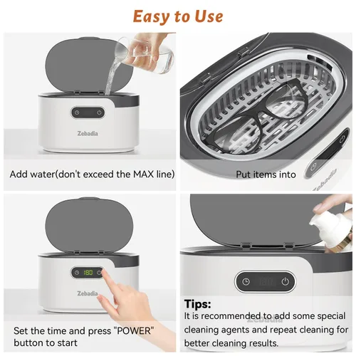 Vista 7 de Máquina Limpiadora de Joyería por Ultrasonidos: Limpiador Sónico de 600ml con Temporizador Digital para Lentes, Plata, Anillos, Monedas, Cepillos
