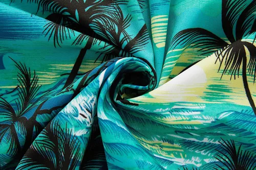 Vista 7 de EUOW - Camisa hawaiana estampada de manga corta para hombre, con botones, de verano, para playa