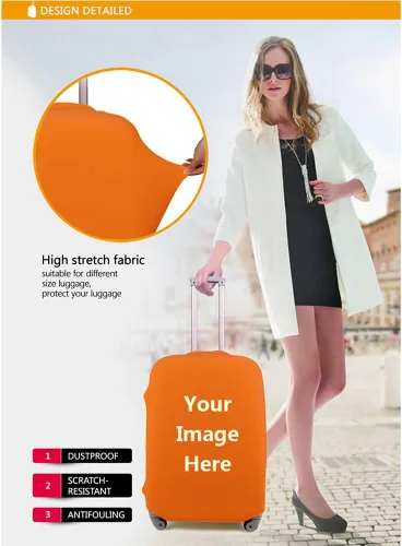 Vista 6 de Ravel - Funda protectora para maleta, se adapta a equipaje de 18 a 36 pulgadas, Naranja, Bolsa protectora de maleta