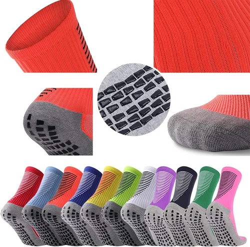 Vista 3 de Calcetines deportivos antideslizantes de fútbol, calcetines antideslizantes de baloncestohockey, calcetines de agarre deportivos, unisex, 2 pares