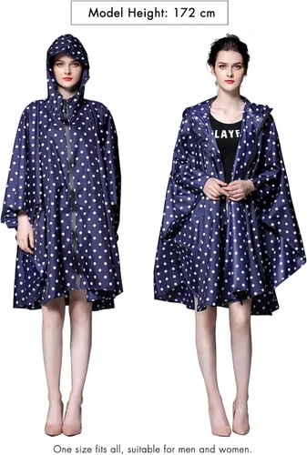 Vista 6 de Anyoo Poncho de lluvia impermeable ligero reutilizable senderismo chaqueta con capucha para actividades al aire libre