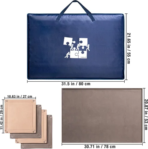 Vista 5 de Lavievert Tablero de rompecabezas de 1000 piezas con funda acolchada, funda portátil con 4 bandejas de clasificación y tabla desmontable