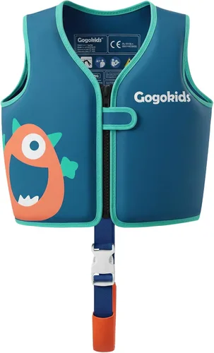 Vista 17 de Gogokids Toddler Swim Vest Pool Floaties for Kids 1-2-3-5-6-9-12 Yrs, Neoprene Swimming Jacket w/Adjustable Strap & Zip, Kids Pool Float Jacket