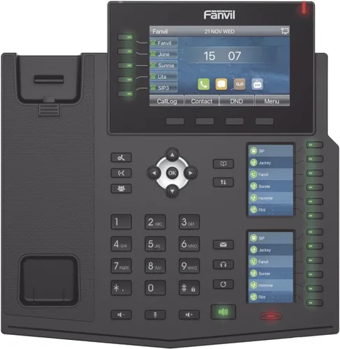 Vista 3 de Fanvil X6U 6 línea ultra elegante Gigabit triple teléfono pantalla color, 60 DSS