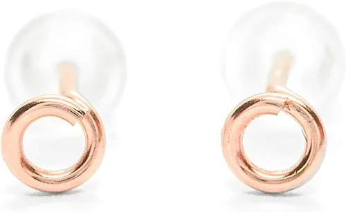 Vista 3 de Pendientes redondos pequeños de círculo, joyería pequeña pequeña, oro-plata-oro rosa, aretes para dormir joyería diaria