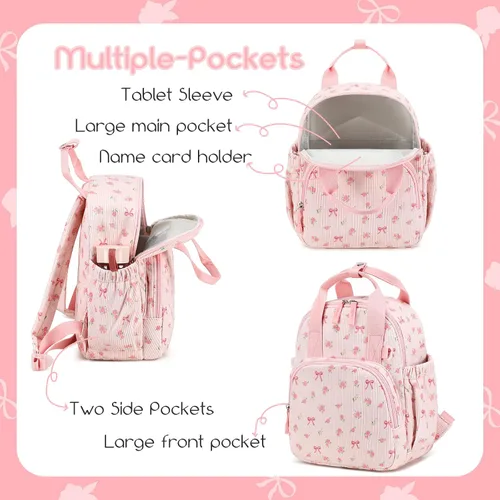 Vista 7 de Bluboon Mochila para niñas y niños de 2 a 4 años, lindas mochilas preescolares de 12 pulgadas, bolsas de guardería para niños, viajes escolares