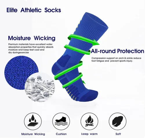 Vista 4 de Calcetines de baloncesto, calcetines deportivos de compresión para hombres, mujeres y jóvenes