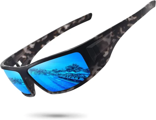 Vista 21 de Gafas de sol deportivas polarizadas para hombres y mujeres con marco irrompible para ciclismo, pesca, lentes envolventes, protección UV400