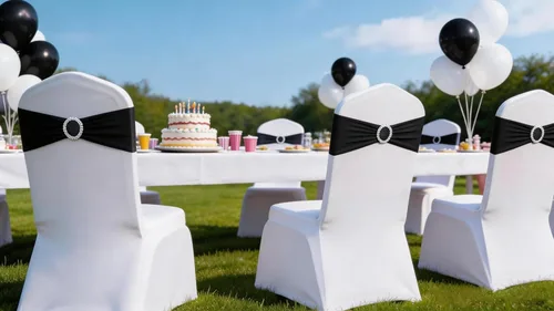 Vista 5 de Paquete de 50 bandas negras de elastano para sillas de boda, lazos con hebillas para fiestas, cumpleaños, fiestas, banquetes de jubilación