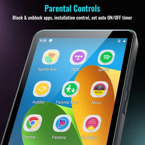 Vista 2 de Reproductor de MP3 para niños con Spotify, controles parentales, Spotify Kids, Audible, Amazon Music, Libby, reproductor de música MP4 IPS de 4.0