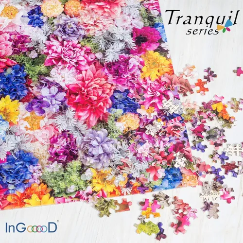 Vista 3 de Ingooood - Rompecabezas de 1000 piezas- Serie Tranquila- Flower_IG-0439 Rompecabezas de madera de entretenimiento Juguetes