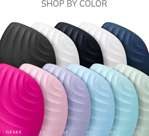 Vista 8 de GESKE SmartAppGuided™ Cepillo facial sónico 5 en 1 Cepillo de limpieza facial eléctrico vibratorio Cepillo de silicona suave Limpiador facial