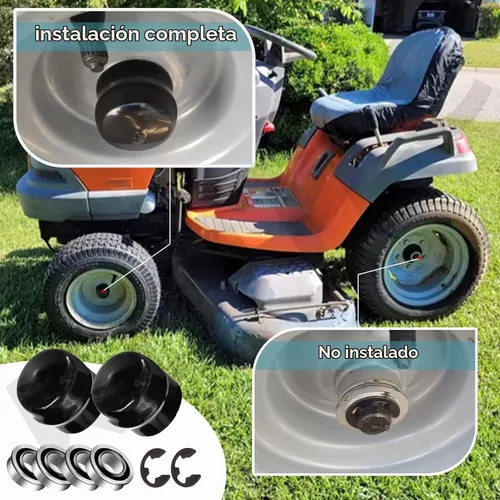 Vista 5 de 9040H Kit de conversión de buje de rueda delantera a rodamiento compatible con Craftsman, Poulan, Husqvarna, Jonsered, Murray cortacésped compatible