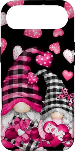 Vista 27 de Pink Buffalo Plaid Valentines Gnome Cute Love Heart Case for iPhone 17