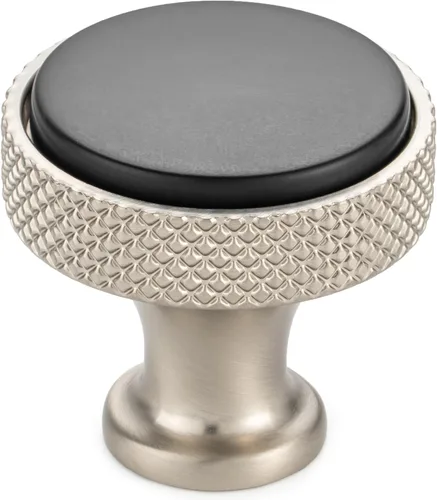 Vista 20 de Koofizo - Paquete de 10 tiradores de gabinete estriados para armario, manija negra para muebles (1.1 pulgadas/28 mm), herrajes sólidos K22