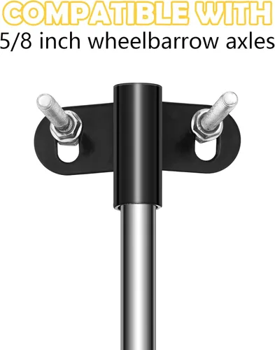 Vista 4 de Jutom Juego de soportes de eje de carretilla compatible con ejes de carretilla de 5/8 pulgadas de 10 x 0.63 pulgadas, eje de carretilla resistente