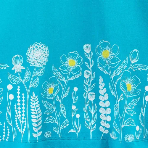 Vista 2 de Mightly Vestido de camiseta básico de manga larga para niña, 95% algodón orgánico, colorido vestido de camiseta para niños, escuela, fiestas