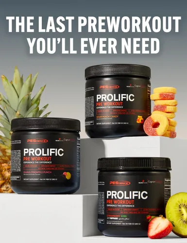 Vista 7 de PEScience - Suplemento energético Prolific en polvo con óxido nítrico para el pre entrenamiento, 40 cucharadas Energía y bomba, L citrulina