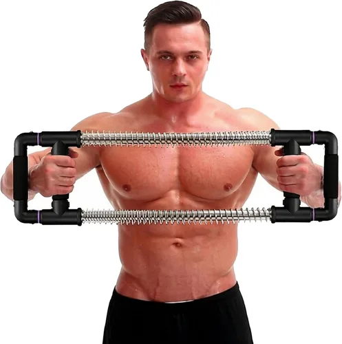 Vista 10 de GOFITNESS Entrenador de pecho con barra de empuje hacia abajo, equipo de entrenamiento en casa para pecho, brazo, hombro, abdominales y espalda