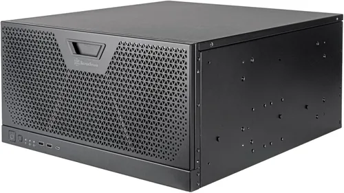 Vista 14 de Silverstone Technology RM23-502-MINI, 2U Dual 5.25" Drive Bay Micro-ATX chasis de servidor industrial para montaje en rack con interfaz USB 3.1