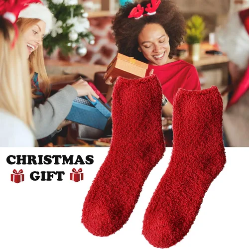 Vista 5 de 6 pares de calcetines mullidas de microfibra para mujer, calcetines mullidas para dormir en invierno