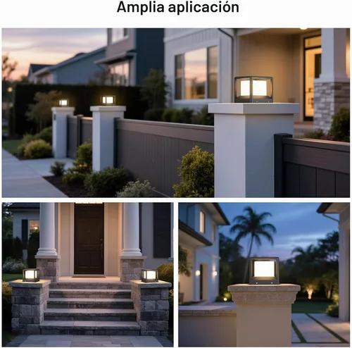 Vista 7 de MVBT Luces de poste al aire libre de 7.1", luz de pilar con cable duro, luz