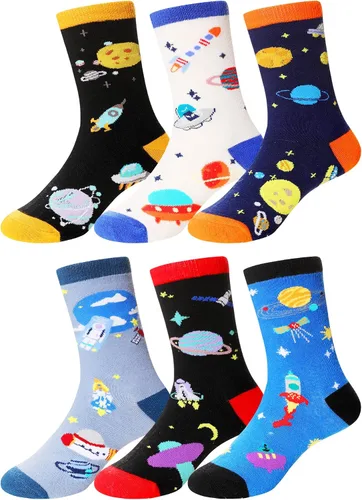 Vista 8 de Eocom Calcetines para bebés y niños pequeños, divertidos calcetines de algodón transpirable para regalo, 10 pares