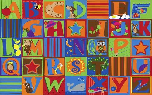 Vista 26 de KidCarpet.com ABC Rainbow - Alfombra para aula con 24 asientos, rectangular de 7 pies 6 pulgadas x 12 pies